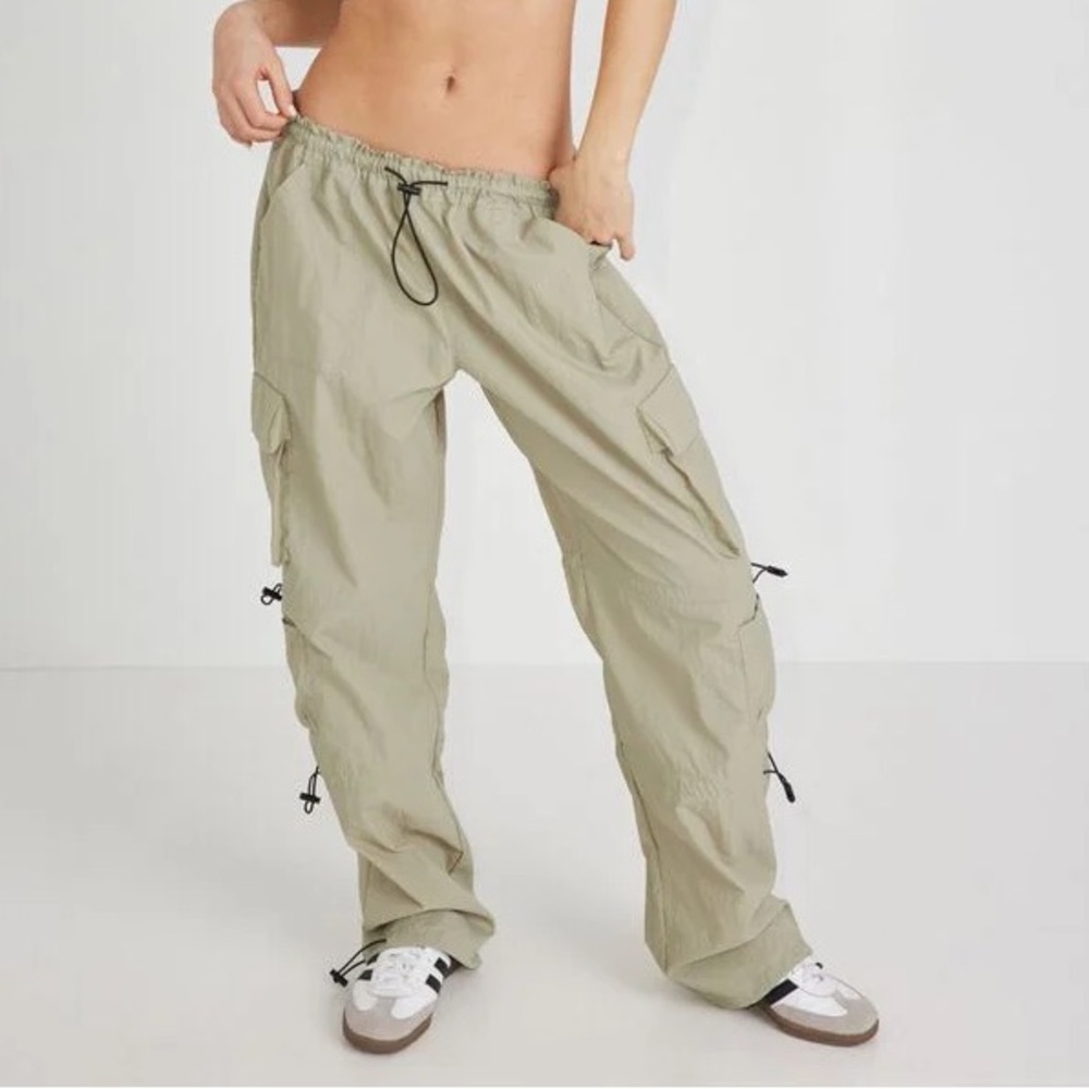 Garage Chloe Nylon Cargo Drawstring Parachute Pants